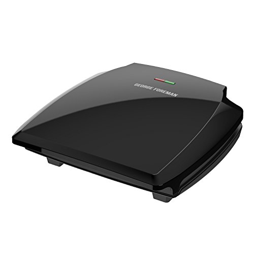 George Foreman GR380FB Classic Plate Grill and Panini Press, 8-Serving, Black