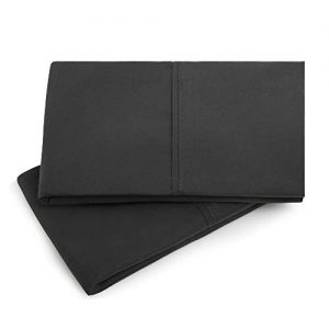 MALOUF Double Brushed Microfiber Super Soft Luxury Pillowcase Set - Wrinkle Resistant - Queen Pillowcases - Set of 2 - Black