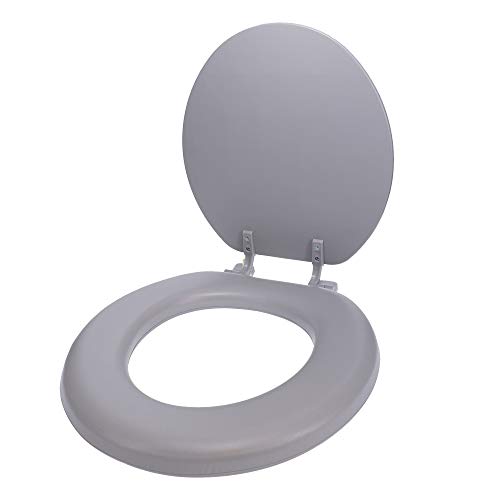 Ginsey Standard Soft Toilet Seat with Plastic Hinges Ginsey Standard Soft Toilet Seat with Plastic Hinges, Grey.