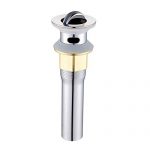 WeTest Bathroom Sink Drain, Vessel Sink Clamshell Drain Stopper, Sink Drain Assembly with Overflow, Polished Chrome