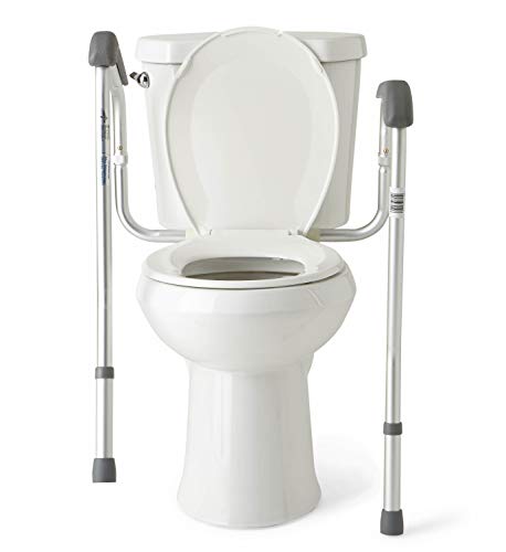 Medline Toilet Safety Rails, Safety Frame for Toilet Medline Toilet Safety Rails, Safety Frame for Toilet with Easy Installation, Height Adjustable Legs, Bathroom Safety.