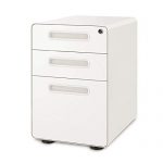 DEVAISE 3-Drawer Mobile File Cabinet with Anti-tilt Mechanism, Legal/Letter Size, White