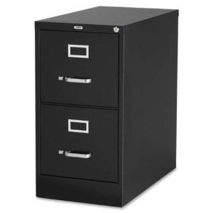 Lorell 2-Drawer Vertical File, 15 by 22 by 28, Black LLR42291