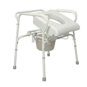 Carex Commode Seat Riser - Toilet Lift Commode Chair For Seniors, Elderly, Handicap - Auto Lifting Toilet Chair, White