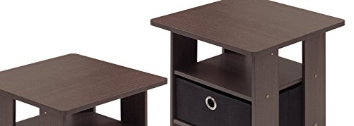 Furinno End Table Bedroom Night Stand, Petite, Dark Brown Guarantee: 1 12 months restricted producer.