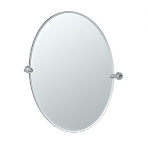 Gatco 4689LG Channel Large Oval Mirror Chrome, 32 H x 28.5 W