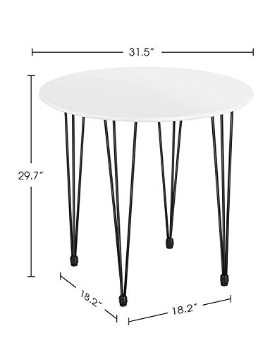 Kealive Dining Table Round Wood White Coffee Table Modern Style MDF Tabletop Bundle Dimensions: 31.5 x 31.5 x 29.7 inches