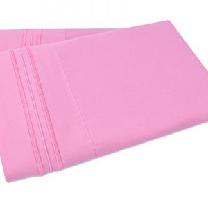 Mezzati Luxury Two Pillow Cases – Soft and Comfortable 1800 Prestige Collection – Brushed Microfiber Bedding (Pink, Set of 2 King Size Pillow Cases)