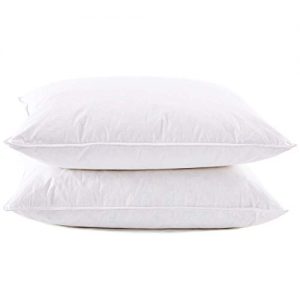 puredown Premium White Goose Feather and Down Pillow Set with Luxury Pillow 500 Fill Power, Set of 2 King Size