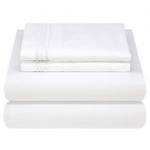 Mezzati Luxury Bed Sheet Set - Soft and Comfortable 1800 Prestige Collection - Brushed Microfiber Bedding (White, Queen Size)