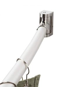 LDR Industries Adjustable Curved Shower Curtain Rod, Rustproof Aluminum, Adds Space and Adjusts from 36 in to 61 in, Telescoping Design, Elegant Finish (Brushed Nickel)