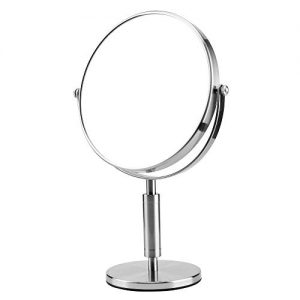 Superstar 8 Inch 1X/5X Magnifying Double Sided Vanity Makeup Mirror, Luxury Quality Magnifying Beauty Mirror,Double Sided 360 Rotation Polished Chrome Finish (Sliver)