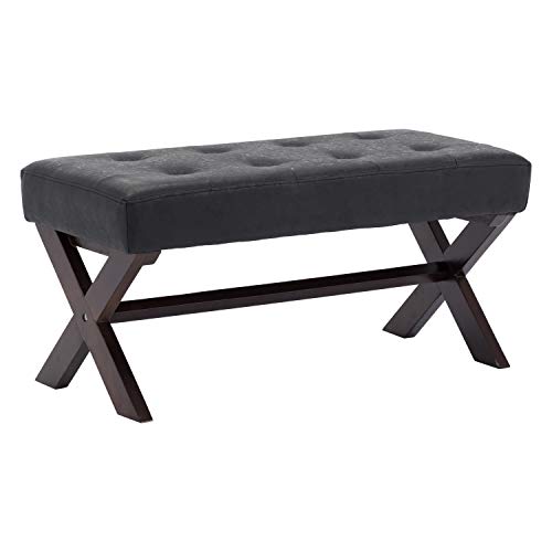 Guyou Upholstered Bedroom Benches, PU Leather Bed Side Ottoman Bundle Dimensions: 35.eight x 16.1 x 16.1 inches