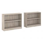 Bush Furniture Universal 2 Shelf Bookcase Set of 2, Washed Gray