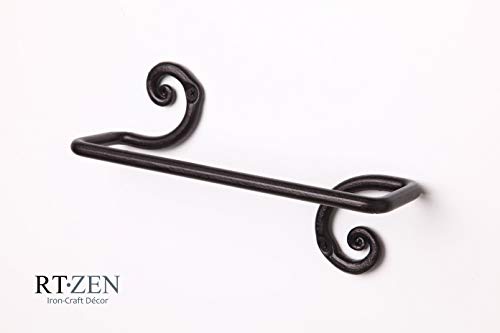 Swirl Towel Holder: Add Charm to Your Space with This Decorative Wrought Iron Hand Towel Holder This robust and sturdy iron towel rail is not just a practical accessory; it's a piece of art that adds allure to my kitchen, bathroom, and bedroom. Its unique swirl design brings style and sophistication to any space, while the easy installation process ensures convenience. Hang towels, garments, and even pans and pots effortlessly, transforming any room into a newly organized haven. Crafted with care and designed to last, this handmade towel holder is a must-have for those who appreciate the perfect blend of functionality and style. The RTZEN-Décor Swirl Towel Holder is the perfect solution for adding both style and functionality to your home. Whether in the kitchen, bathroom, or bedroom, this decorative wrought iron hand towel holder stands out with its unique swirl design.