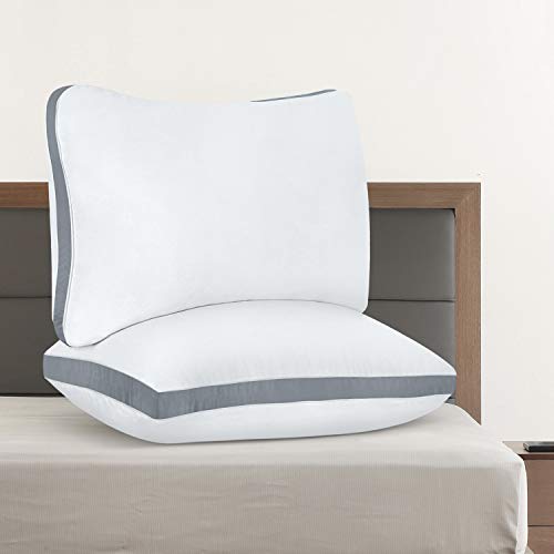 Utopia Bedding Cotton Gusseted Pillow (2-Pack) Utopia Bedding Cotton Gusseted Pillow (2-Pack) - Luxurious Aspect Sleeper Pillows for Sleeping - Mattress Pillows Queen (18 x 26 inches) - Gray.