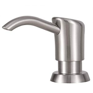 Gagal Built in Sink Soap Dispenser or Lotion Dispenser for Kitchen Sink, Brushed Nickel ABS Pump Head, with 13 Ounce Large PET Soap Bottle