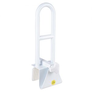 AW Bathtub Grab Bar Safety Rail Adjustable Lock to Tub Side Clamp On Handle 440lbs Support for Elderly Handicap