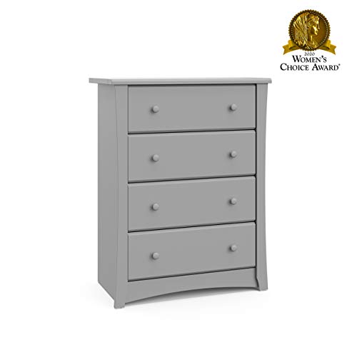 Storkcraft Crescent 4 Drawer Dresser, Pebble Gray Storkcraft Crescent Four Drawer Dresser, Pebble Grey, Youngsters Bed room Dresser with Four Drawers, Wooden and Composite Building, Splendid for Nursery Toddlers Room Youngsters Room.