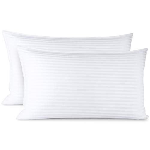 100% Breathable Cotton Soft Downluxe Down Alternative King Size Pillows 2 Pack 