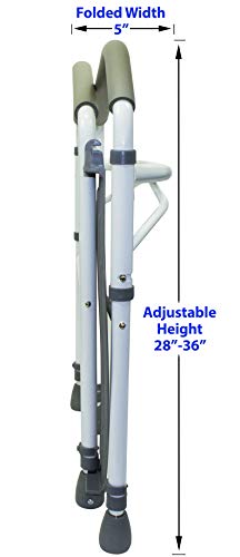 Folding and Moveable Toilet Rest room Security Rails Rest room Security Body and Rail - Folding and Moveable Toilet Rest room Security Rails - Handrail Rest room Bars with Adjustable Peak (White)