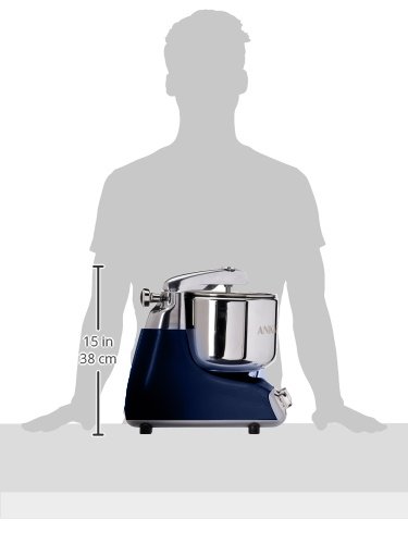 Ankarsrum Original Royal Blue and Stainless Steel 7 Liter Stand Mixer Bundle Dimensions: 14.6 x 14.6 x 14.6 inches