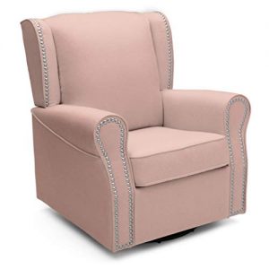 Delta Children Middleton Upholstered Glider Swivel Rocker Chair, Blush