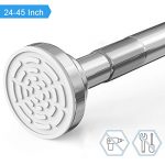 Shower Curtain Rod, 26-40 Inches Tension Curtain Rod, 304 Stainless Steel, No Drilling, Never Collapse, Anti-Slip, No Rust, for Bathroom, Easy to Install