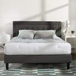 Zinus Dachelle Upholstered Tufted Premium Platform Bed, King, Dark Grey