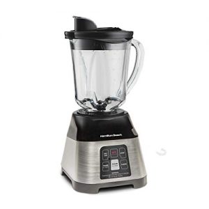 Hamilton Beach Smoothie Smart Blender with 5 Functions including One-Touch AutoSmoothie, 40 oz Glass Jar, Stainless Steel (56208)