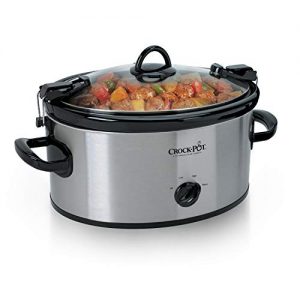 Crock-Pot SCCPVL600S Cook' N Carry 6-Quart Oval Manual Portable Slow Cooker, Stainless Steel