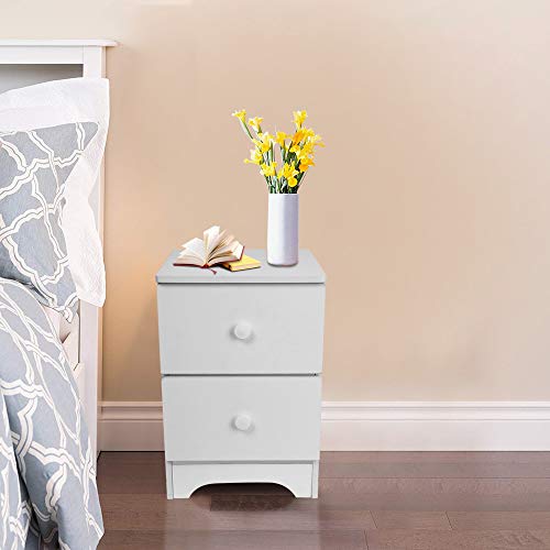 Nightstand End Tables Storage Cabinet Bedroom Side Locker 2 Drawer Package deal Dimensions: 11.9 x 12.6 x 17.7 inches