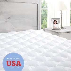 ExceptionalSheets Pillowtop Mattress Topper with Fitted Skirt - Extra Plush Pad Found in Marriott Hotels - Made in The USA, King Size