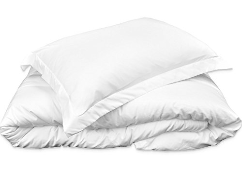 Mezzati Luxury Duvet Cover 3 Piece Set – Soft and Comfortable 1800 Prestige Collection – Brushed Microfiber Bedding (White, Queen Size)