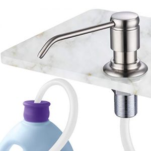Gagal Soap Dispenser for Kitchen Sink (Brushed Nickel) and Extension Tube Kit, Complete Brass Head, 40" Silicone Tube Connect to The Soap Bottle Directly, Say Goodbye to Frequent Refills
