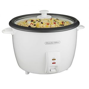 Proctor Silex Rice Cooker & Food Steamer, 30 Cups Cooked (15 Uncooked), White (37551)