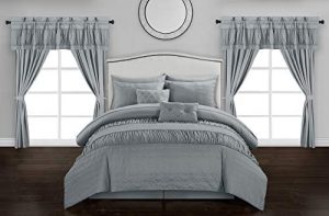 Chic Home Mykonos 20 Piece Comforter Set, Queen, Grey