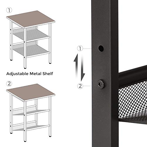 VASAGLE Industrial Nightstand, Set of 2 Side Tables, End Tables Bundle Dimensions: 15.7 x 15.7 x 19.7 inches