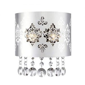 TULUCE Vintage Luxury K9 Crystal Wall Lights, Modern Stainless Steel Wall Lamp Sconce with Bulb Fixture for Restaurant Bedroom Living Room Coffee Shop Bar