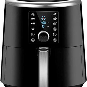 OMORC Air Fryer, 6 Quart, 1800W Fast Large Hot Air Fryers & Oilless Cooker w/Presets, LED Touchscreen(for Wet Finger)/Roast/Bake/Keep Warm, Suitable for Dishwasher, Nonstick