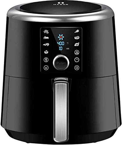 OMORC Air Fryer, 6 Quart, 1800W Fast Large Hot Air Fryers & Oilless Cooker w/Presets, LED Touchscreen(for Wet Finger)/Roast/Bake/Keep Warm, Suitable for Dishwasher, Nonstick