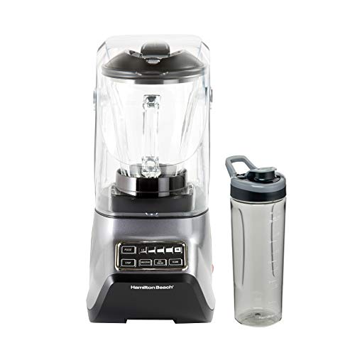 Hamilton Beach SoundShield 5-Speed Blender, 950 Watts, Ice Crush and Clean Programs, 52oz Glass + Portable Jars, Blends Food, Shakes and Smoothies (53602)