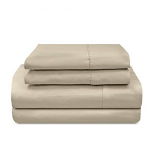 Veratex Supreme Sateen Collection 800 Thread Count 100% Egyptian Cotton Sateen Solid Designed 4 Piece Bedroom Sheet Set, Full Size, Stone