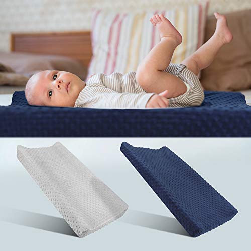 Changing Pad Cover - Babebay Ultra Soft Minky Dots Plush Changing Table Changing Pad Cover - Babebay Ultra Soft Minky Dots Plush Changing Table Covers Breathable Changing Table Sheets Wipeable Changing Pad Covers Suit for Baby Boy and Baby Girl (2 Pack).
