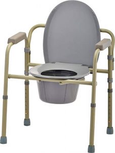 NOVA Folding Commode, Over Toilet and Bedside Commode, Comes with Splash Guard/Bucket/Lid