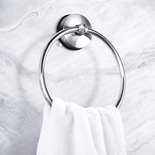 Vacuum Suction Cup Round Towel Ring Holder Vacuum Suction Cup Round Towel Ring Holder – the perfect solution for modern bathroom and kitchen storage needs. This versatile and stylish towel ring offers a load capacity of up to 11 lbs, making it both economical and practical. With its sleek design and robust suction cup, it not only enhances the aesthetics of your space but also provides a damp-proof and waterproof solution that can be used repeatedly. 🛁 Bathroom: Keep your towels within arm's reach, making your daily routines more convenient. 🍽️ Kitchen: Hang dish towels for quick access while cooking or cleaning up. 🧺 Laundry Room: Keep hand towels or cleaning cloths organized and easily accessible. 🌞 Patio: Use it outdoors to hang lightweight items like pool towels or small garden tools.  