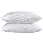 NTCOCO 2 Pillows, Shredded Memory Foam Bed Pillows for Sleeping, with Washable Removable Bamboo Cooling Hypoallergenic Sleep Pillow for Back and Side Sleeper (White, King (2-Pack))