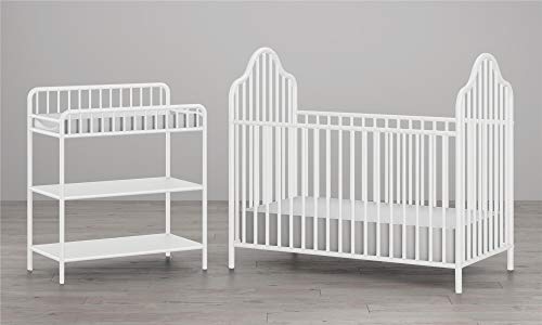 Little Seeds Rowan Valley Lanley Metal Crib and Changing Table Set, White