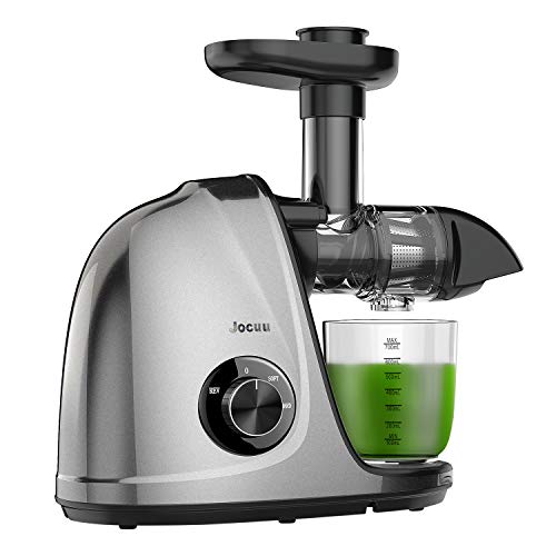 Juicer Machines, Jocuu Slow Masticating Juicer Extractor, Cold Press Juicer Easy to Clean, Quiet Motor, Reverse Function, with Brush and Recipes, for Fruits and Vegtables