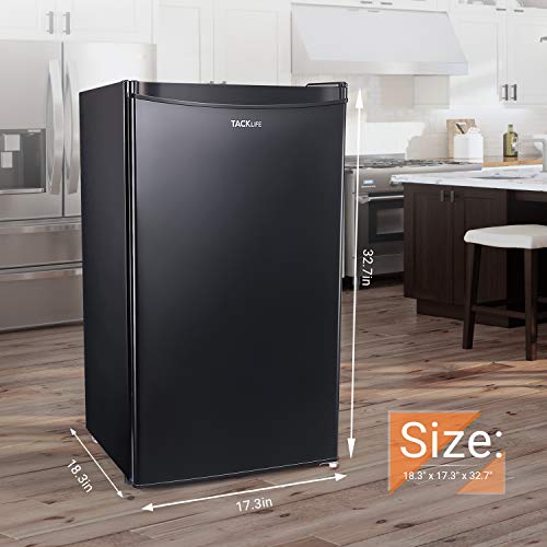 TACKLIFE Compact Refrigerator, 3.2 Cu Ft Mini Fridge with Freezer TACKLIFE Compact Fridge, 3.2 Cu Ft Mini Fridge with Freezer, Vitality Star Ranking, Low noise, for Bed room Workplace or Dorm with Adjustable Temperature, Preferrred Father's Day Items- MPBFR321.